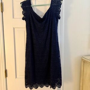 Lily Pulitzer Flirty Navy Lace Dress • SZ XL